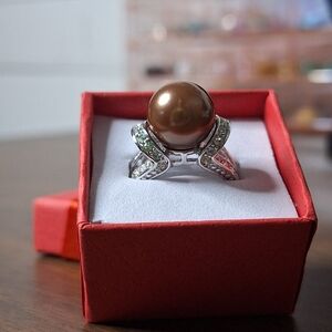 Swarovski Brown and Silver Ring